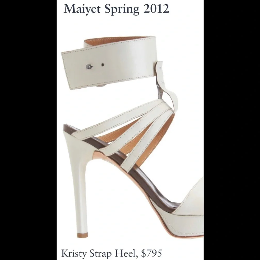Maiyet leather strappy peep toe Kristy heels - Picture 2 of 13